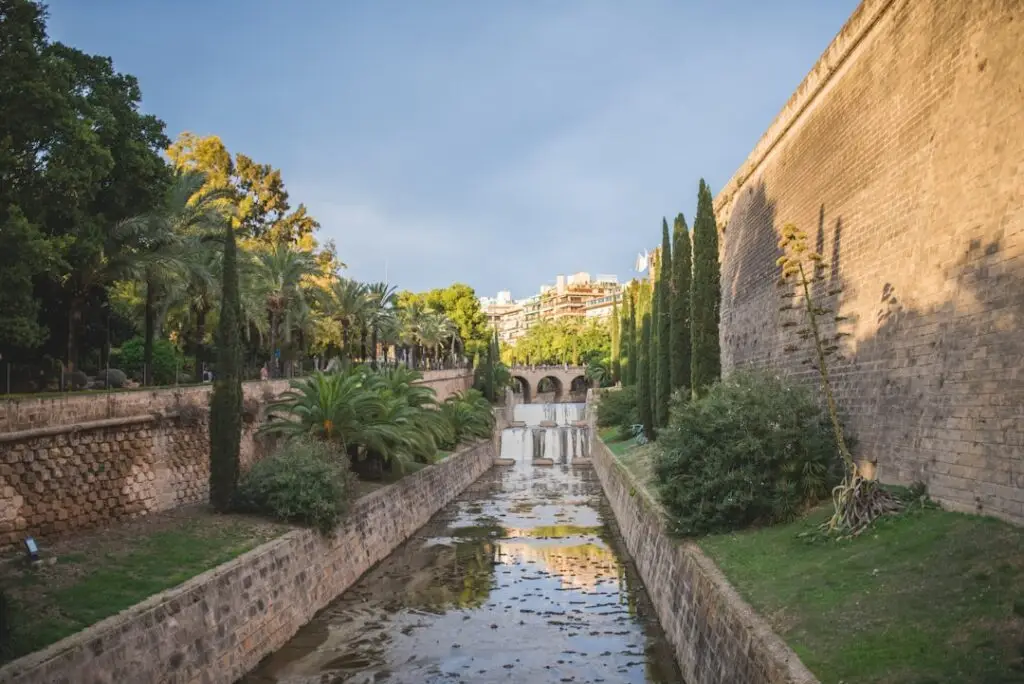 Palma de Mallorca autumn city streets with locals and tourists